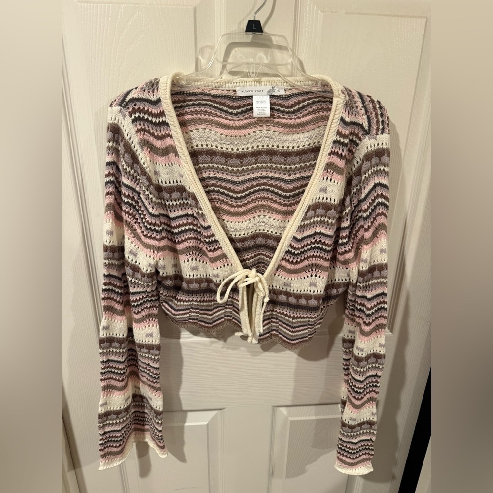 Altar'd State Front Tie Crochet Top size XL